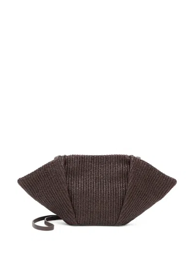 Brunello Cucinelli Shoulder Bag With Woven Design In Brown
