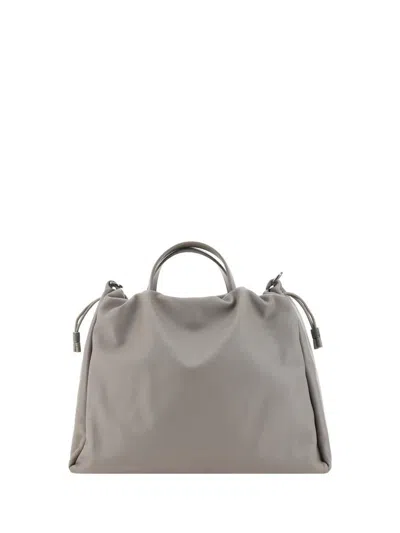 Brunello Cucinelli Mellow Large Tote Bag In Grey