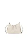 Brunello Cucinelli Mellow Beige Crossbody Bag With Drawstring Closure And Chain Shoulder Strap In Leather Woman