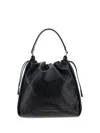 Brunello Cucinelli Leather Shoulder Bag Chain Detail In Black