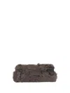 Brunello Cucinelli Wavy Shearling Clutch Bag In Brown