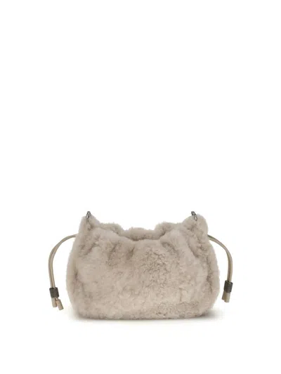 Brunello Cucinelli Shoulder Bags In Gray