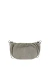 Brunello Cucinelli Suede Shoulder Bag In Grey
