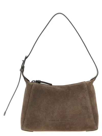 Brunello Cucinelli 'shoulder Bc Duo' Shoulder Bag In Gray