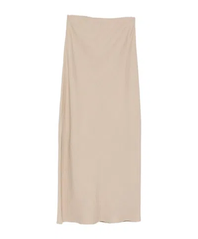 Brunello Cucinelli Side Slit Straight Skirt In Neutral