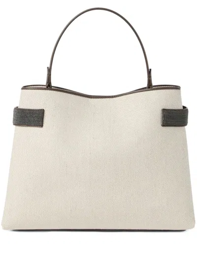Brunello Cucinelli Side-strap Two-way Bag In Neutrals
