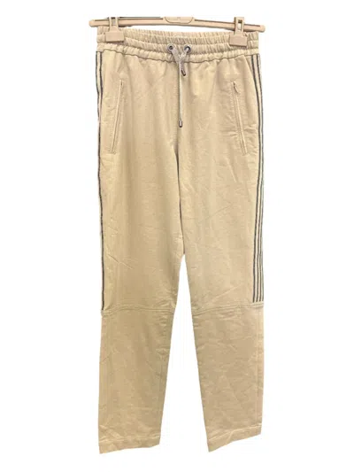 Brunello Cucinelli Side-stripe Drawstring Trousers In Brown