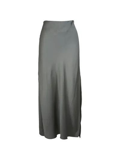 Brunello Cucinelli Side-slit Maxi Skirt In Gray