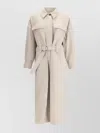 Brunello Cucinelli Silhouette-defining Long Coat With Adjustable Waistband In Multi