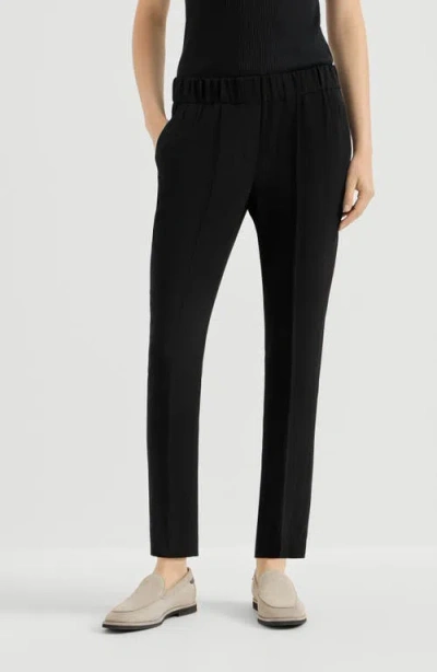 Brunello Cucinelli Silk And Acetate Crêpe Cady Tailored Jogger Trousers In Multi