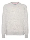Brunello Cucinelli Silk And Alpaca Wool Sweater In Gray