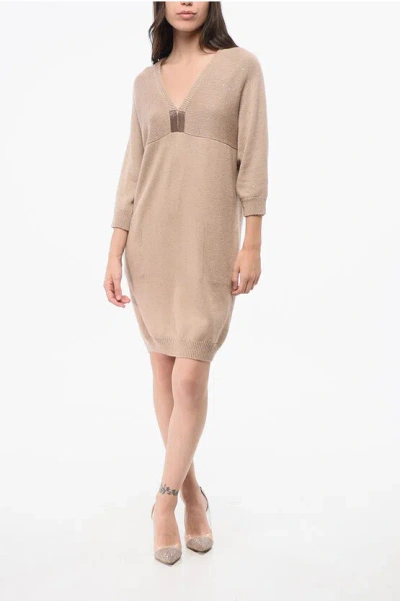 Brunello Cucinelli Silk And Cashemere Sequined Dress
