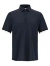 Brunello Cucinelli Silk And Cotton Blend Polo Shirt In Blue
