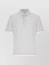Brunello Cucinelli Silk And Cotton Three-button Polo Shirt In Gray