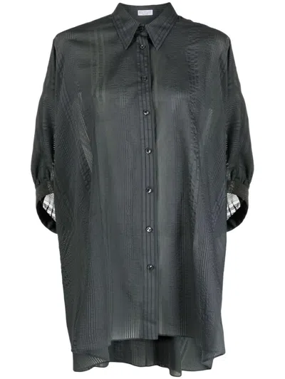 BRUNELLO CUCINELLI BRUNELLO CUCINELLI SILK AND COTTON BLEND SHIRT