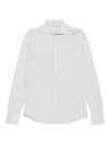 Brunello Cucinelli Men Silk And Cotton Blend Shirt In White