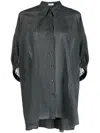 Brunello Cucinelli Silk And Cotton Blend Shirt In Grey