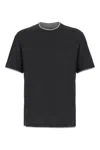 Brunello Cucinelli Contrasting-trim Jersey T-shirt In Black