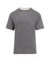 Brunello Cucinelli Basic Silk-blend T-shirt In Grey
