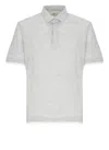 Brunello Cucinelli Silk And Cotton Three-button Polo Shirt In Gray