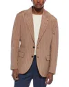 Brunello Cucinelli Silk & Linen-blend Blazer In Brown