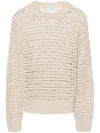 Brunello Cucinelli Cable-knit Mohair-blend Sweater In Tan
