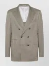 Brunello Cucinelli Silk And Linen Jacket In Green