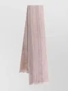 Brunello Cucinelli Silk And Linen Scarf With Striped Motif In Pink