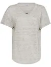 Brunello Cucinelli Bead-embellished Linen And Silk-blend Jersey T-shirt In Grey