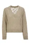 Brunello Cucinelli Silk And Linen V-neck Sweater