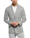 Brunello Cucinelli Silk & Wool-blend Jacket In Gray
