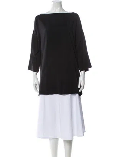 Pre-owned Brunello Cucinelli Silk Bateau Neckline Top In Gray