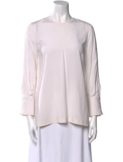 Pre-owned Brunello Cucinelli Silk Bateau Neckline Tunic In Neutral