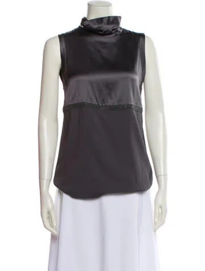 Pre-owned Brunello Cucinelli Silk Beaded Accents Pant Set In Gray