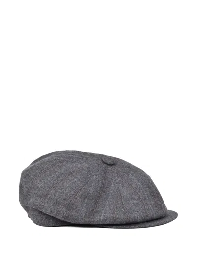 Brunello Cucinelli Silk Beret In Gray