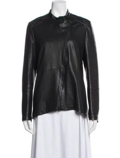 Pre-owned Brunello Cucinelli Silk Biker Jacket In Black