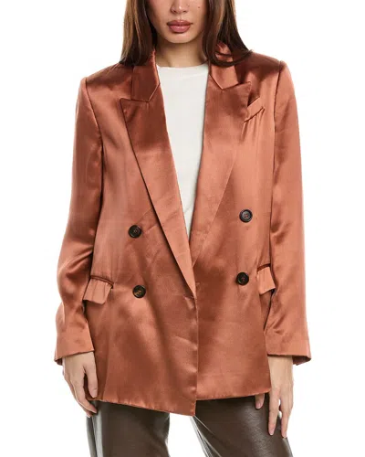 Brunello Cucinelli Satin Blazer In Orange