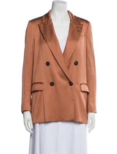 Pre-owned Brunello Cucinelli Silk Blazer In Orange