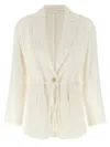 Brunello Cucinelli Silk Blazer Blazers Beige In White