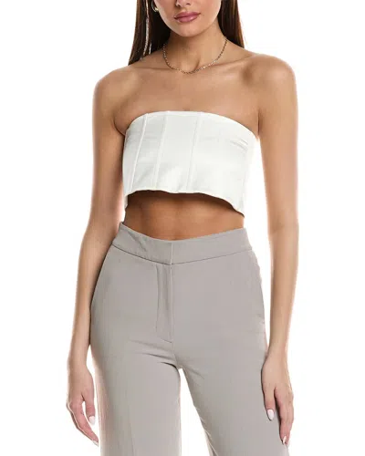 Brunello Cucinelli Silk-blend Bandeau Top In White