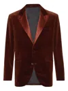 Brunello Cucinelli Silk-blend Blazer In Brown