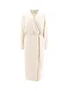 Brunello Cucinelli Silk Blend Long Dress In Neutral