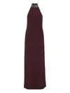 Brunello Cucinelli Halterneck Dress With Beaded Collar In Pink
