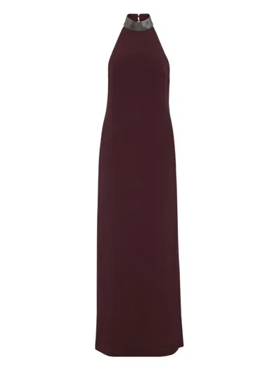 Brunello Cucinelli Silk Blend Maxi Dress In Red