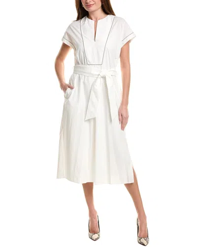 Brunello Cucinelli Silk-blend Midi Dress In White