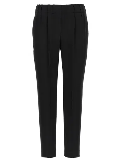 Brunello Cucinelli Silk Blend Pants Black