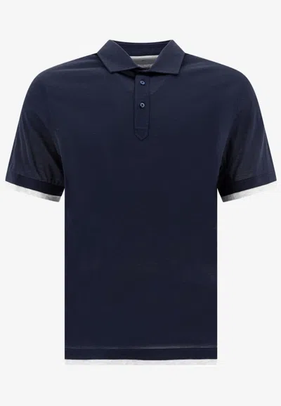 BRUNELLO CUCINELLI SILK-BLEND POLO T-SHIRT