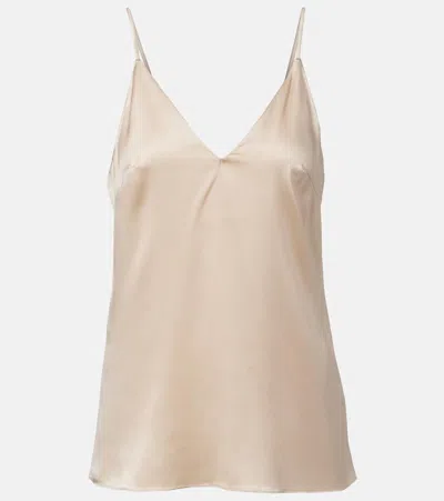 Brunello Cucinelli Silk-blend Satin Camisole In Brown