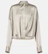 Brunello Cucinelli Silk-blend Satin Shirt In Neutral