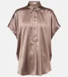 Brunello Cucinelli Silk-blend Shirt In Cacao